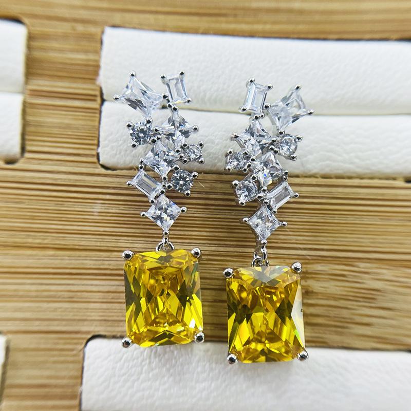 

DIWENFU стерлингового серебра 925 пробы с желтым топазом, ювелирные изделия, серьги-капли для женщин, геометрические серьги, серебро 925 пробы, ювелирные изделия Orecchini