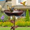 Iron Bird Feeder Ground Plugin Vintage Bird Water Bowl Bird Feeding Dish  Garden
