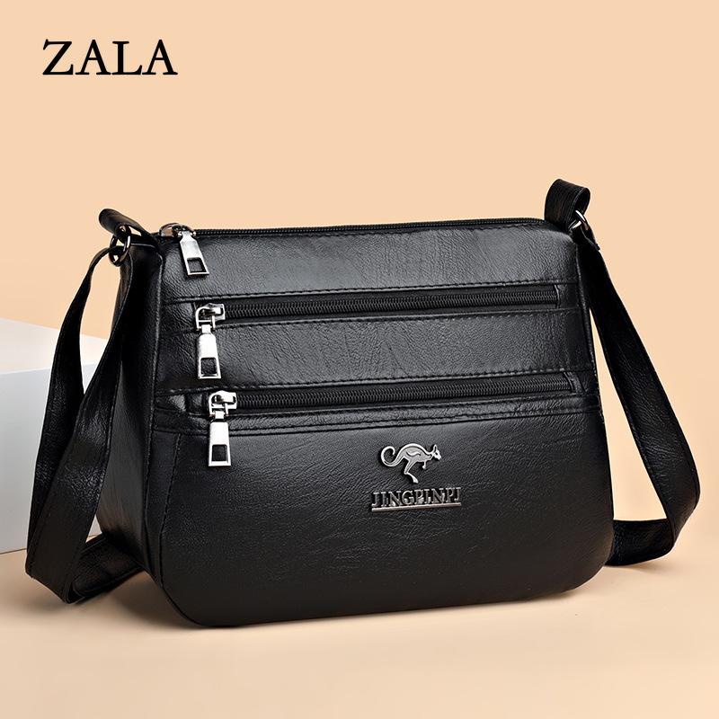 

Soft texture bag New multi-layer women s bag Large capacity and good quality One shoulder oblique span women s bag