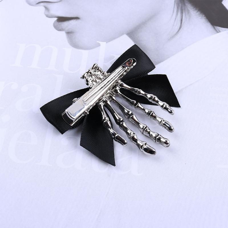Gothic Duckbill Hair Clip Skeleton Claws Hair Barrette Halloween Trendy Ponytail Decor Non-Slip Cosplay Hair Side Clips
