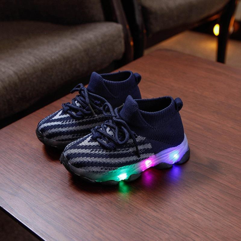 

Baby Breathable Wearresistant Sneakers Girls Led Light Up Shoes Children Casual Glowing Shoes Boys Luminous Sneakers Zapatos 28