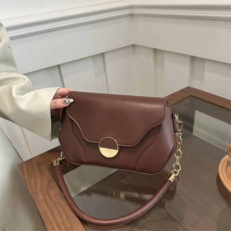 This Year's Popular High-value Women's Bags 2025 New Contrasting Color Splicing Underarm Chain Korean Version Portable Shoulder Messenger Bag