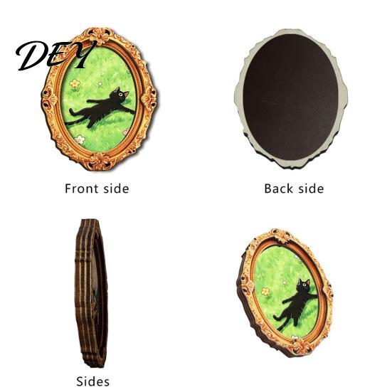 Metal Cabinets Decorative Magnets 1/6Pcs Halloween Retro Frame Refrigerator Magnet, Wooden Carved Magnet Decor Fridge for Home Office Cabinet
