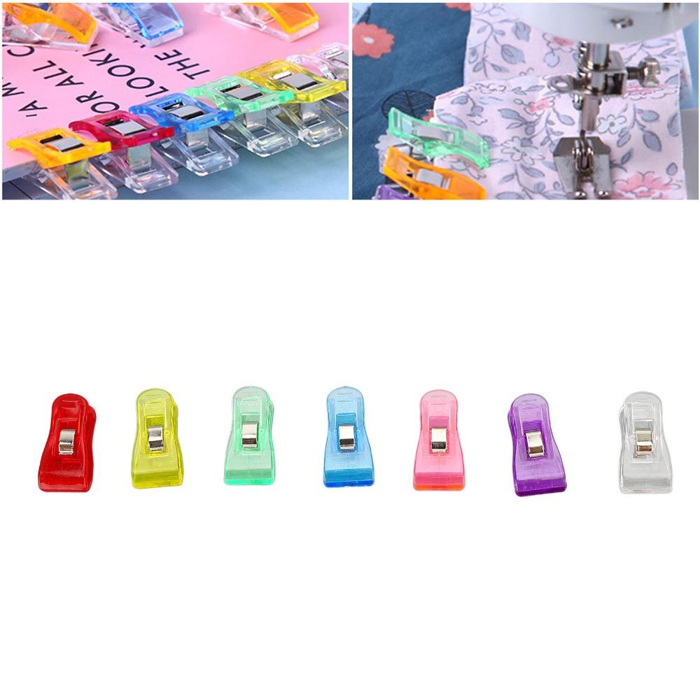 100 Pcs Plastic Colorful Clear Plastic Clip Colorful Transparent Plastic Clip Home Office