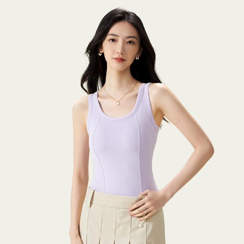 Chunky Knit Cashmere Silk Mermaid Vest with Built-in Bra