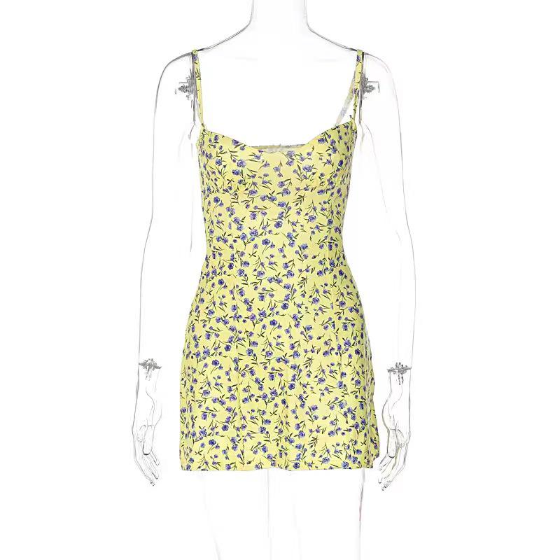 European & American Women's Digital Print Sling Vest Slimming Knitted Dress - Sexy & Stylish