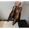 Sandalias de verano con punta puntiaguda para mujer, zapatos de moda tipo mulas, elegantes sandalias de tacón bajo para fiesta de striptease.