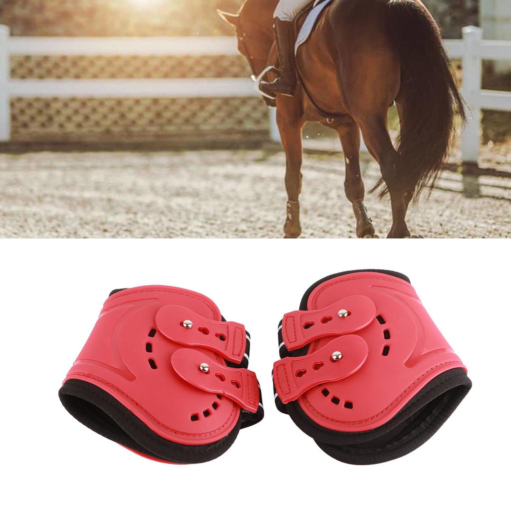 Fetlock Horse Boots Lightweight Breathable Wearproof Horse Hind Leg Boots for Horse Accessories Red