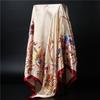 90*90cm Square Silk Scarf Women Shawl Print Satin Hijab Female Luxury Brand Square Lady Muffler Coverchief Bandanna Pareo Girl