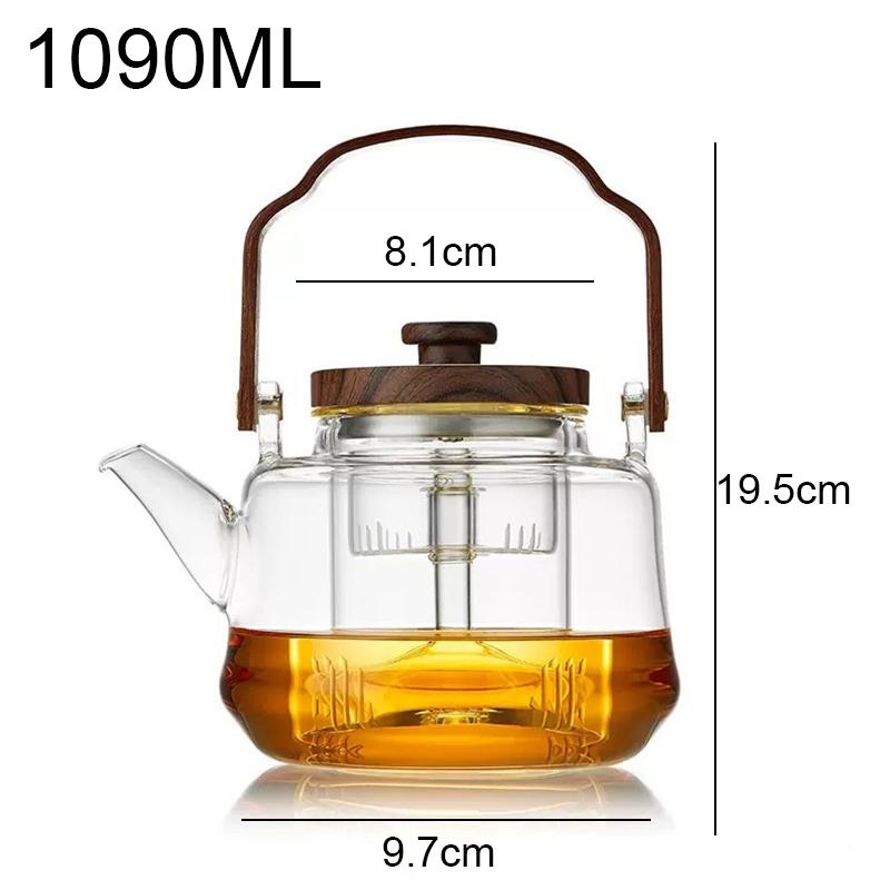 

Стеклянный чайник с деревянной ручкой и заварочным устройством, серый прозрачный стеклянный чайник, термостойкий чайник, кофейник, переносной чайник, чайная утварь чистый
