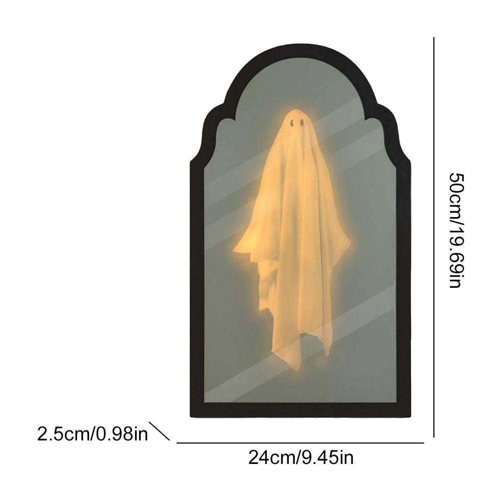 Halloween Hologram Ghost Mirror for Wall Mantle Spooky Scary Ghosts Ghost Hologram Mirror Decorations for Halloween Room Decor