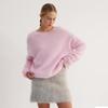Maglione in Maglia Rosa Pullover da Donna Manica Lunga Moda Largo Patchwork Carino Y2k Top Maglia Femminile Elegante Pullover Nuovo