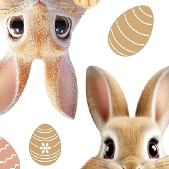 Easter Bunny Window Cling Waterproof Removable PVC Rabbit Egg Glass Sticker Spring Holiday Party Home Car Window Decoration Decal