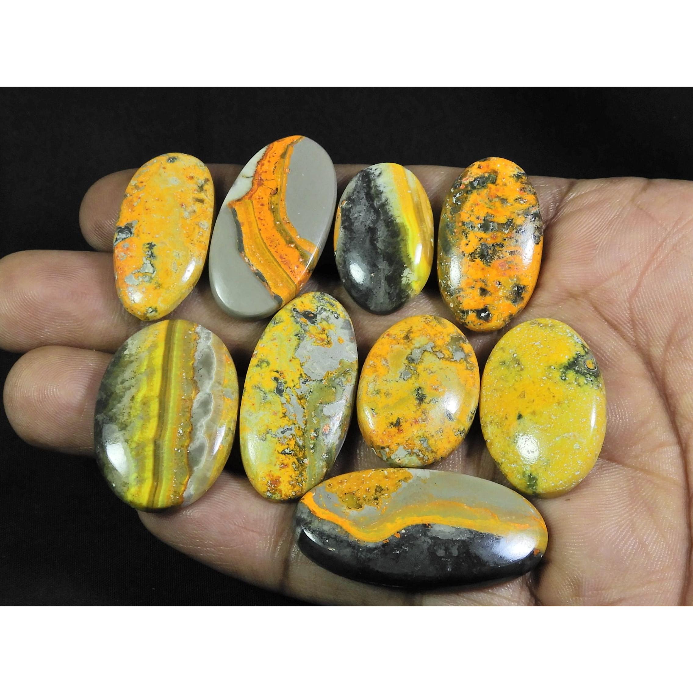 

25-37 мм Натуральная Яшма Шмель Овальный Кабошон Свободный Драгоценный Камень Лот 09 шт. C-82