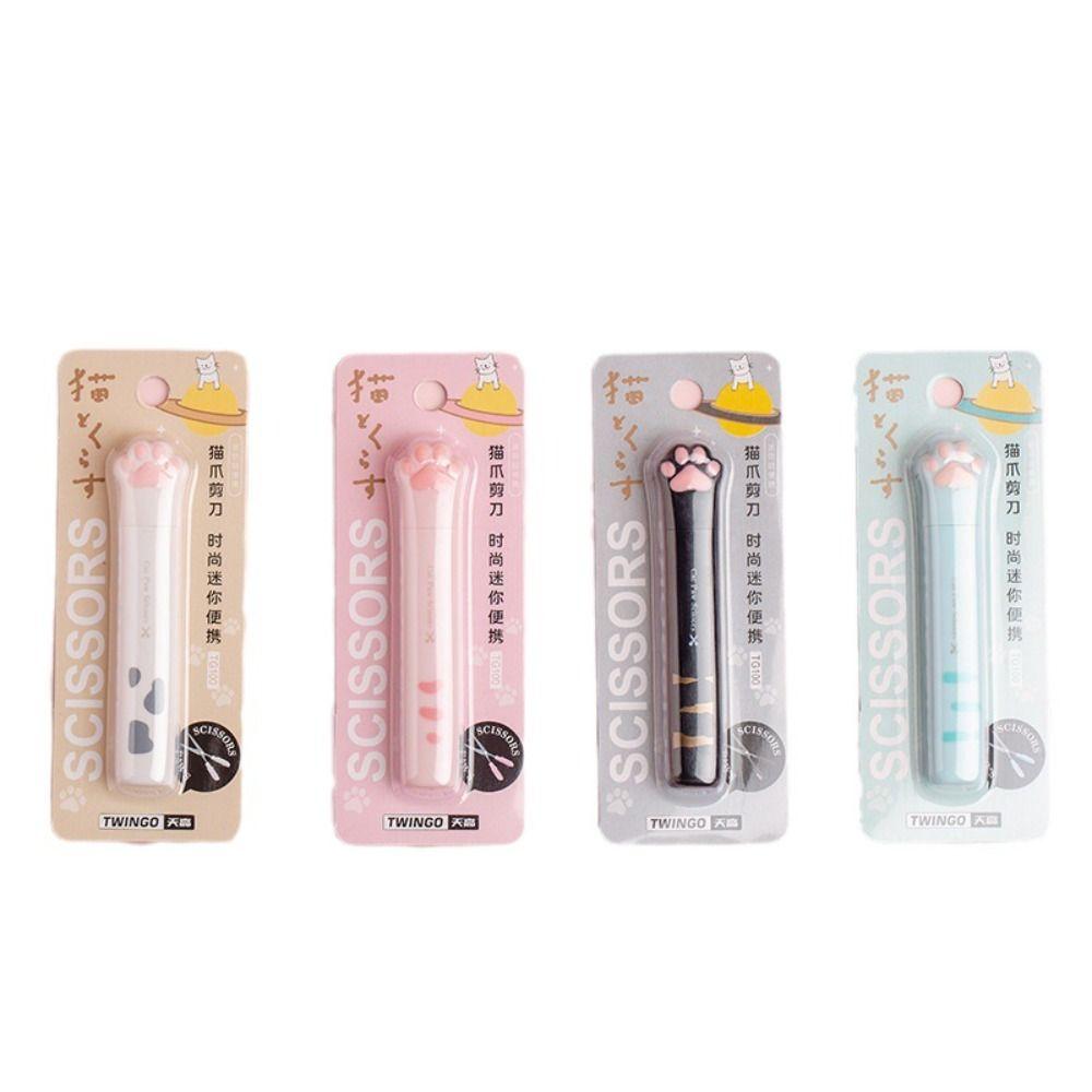 Cartoon Cat Paw Scissors Plastic Cartoon Scissors Portable Scissors