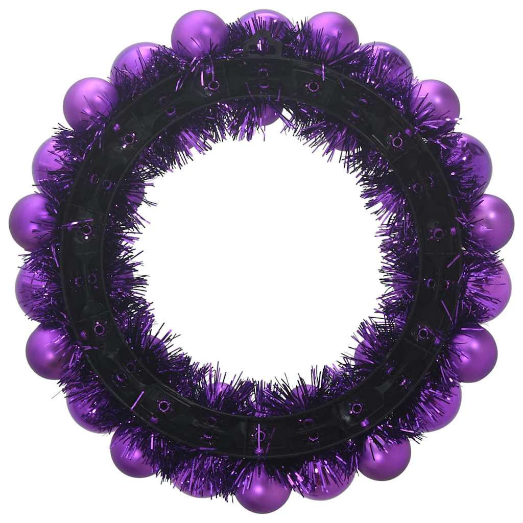 Christmas Ball Wreaths 2 pcs Purple 33 x 33 x 7 cm Polystyrene