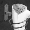 Wall Storage Hair Dryer Holder Aluminum Rack for Bathroom Use with Front Opening and Daily Counter Space Saving Design