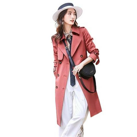 Temperamental Women's Mid-Length Trench Coat - Spring/Autumn 2025 British Style in Ink Green