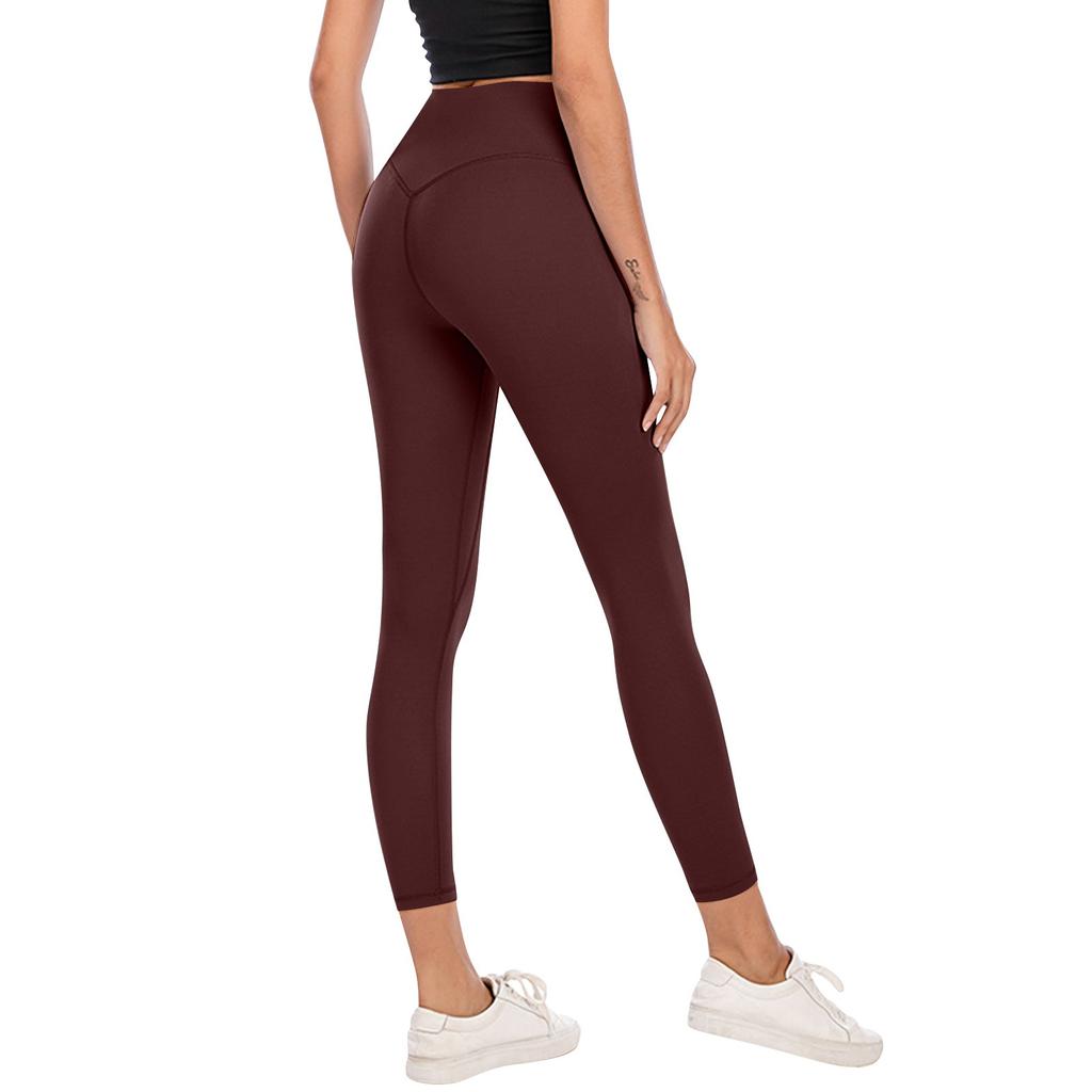 Yoga-Kleidung, pfirsichfarbene, hüfthebende Sportbekleidung, Fitnesshose, keine peinlichen Linien, hautfarbene, hohe Taille, enge Yogahose