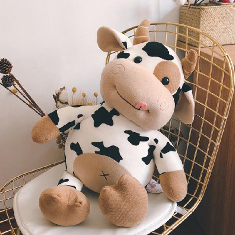 Roztomilá kráva Plyšová hračka Hadrová panenka Pro Přítelkyni Dětské Hračky Dárky Plyšové Hračky Polštář Plyšové Zvířecí Panenky
