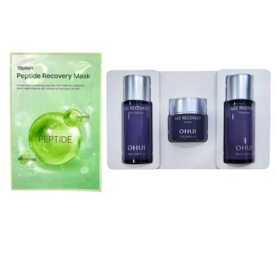 

OHUI Age Recovery Mini Set with Peptide Mask (Anti-Aging & Firming Care Kit) Age Recovery Mini Set with Peptide Mask