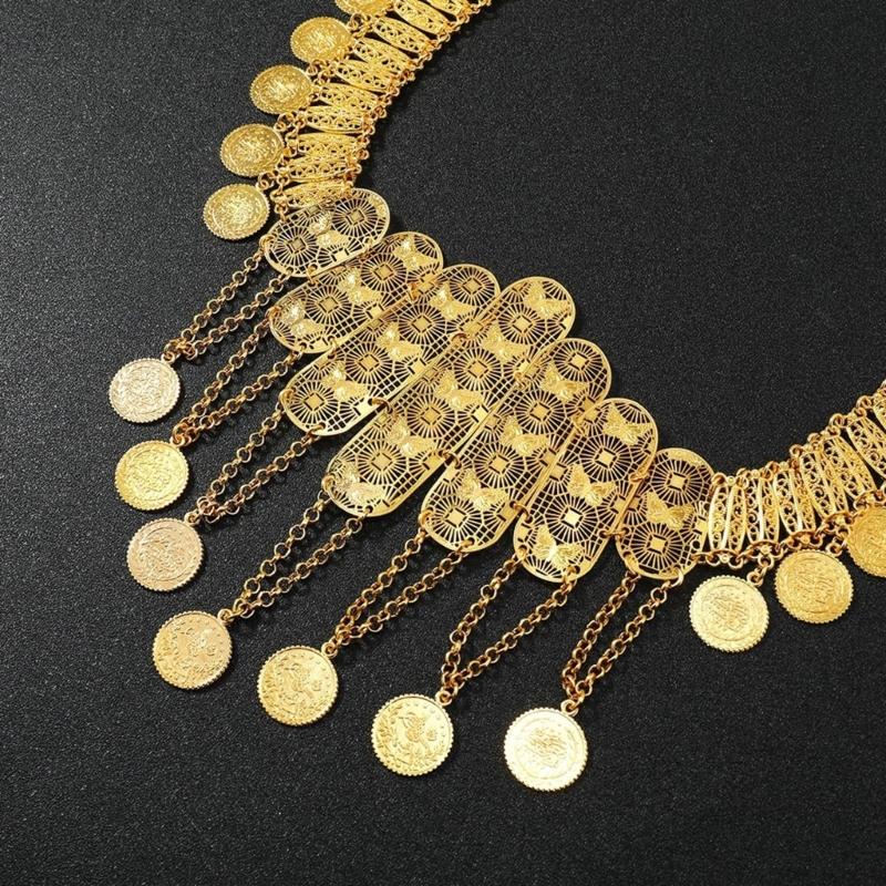 Blingbling Waist Belt Stylish Carved Floral Waist Chain Belt Elaborate Chain Belly Chain for Wedding Waist Chain