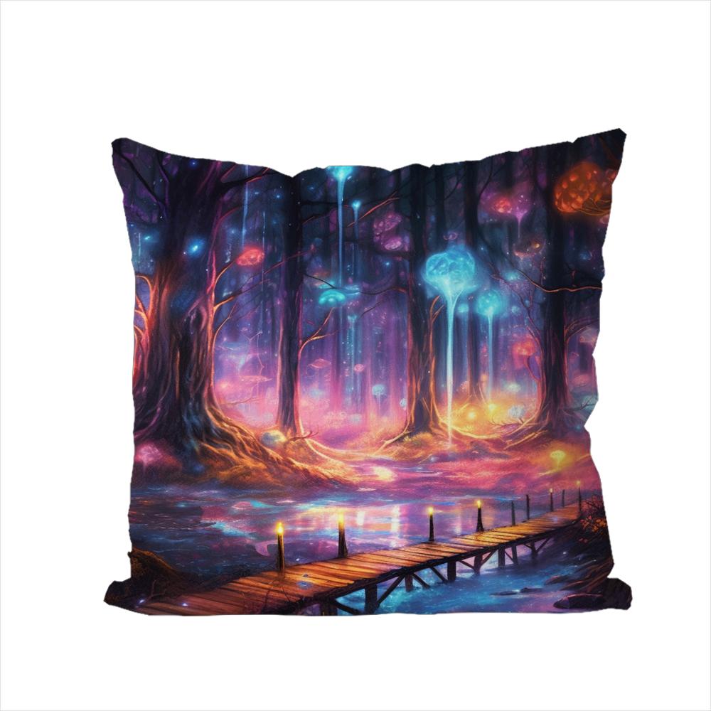 Fantasty Forest Pillow Case For Car Sofa Decorative Home Doublesided Print Plush Square Throw Pillow Cushion Cover