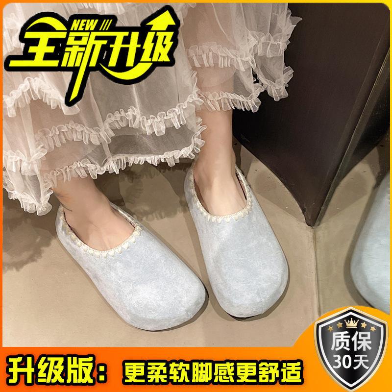 Fashion thick-soled heightening fluffy slippers for women's outer wear 2025 autumn and winter new Baotou casual Birken warm Baotou drag