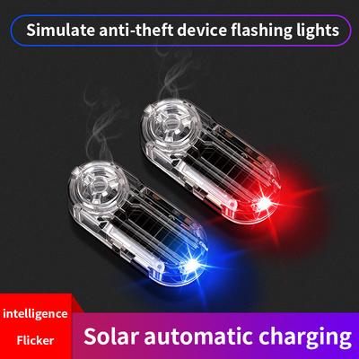 Car Wireless Warning Light Solar Simulation Fake Anti-theft Lights Strobe Signal Aromatherapy Decor Auto Interior Accessories