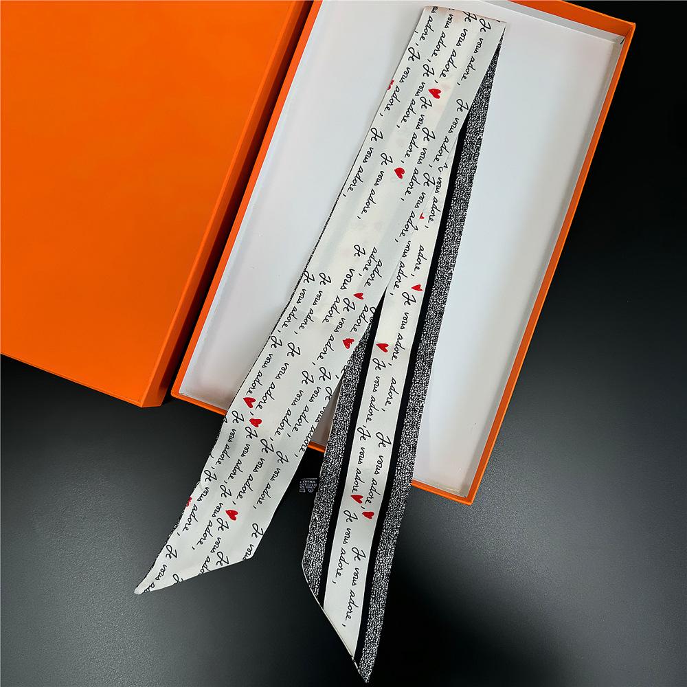 

Version Diagonal Streamer Scarf Women s Thin Narrow Long Strip Lazy Versatile Decorative Belt Small Scarf Headband Bag Portable 100x6cm