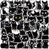 50 Cartoon Black Cat Expression Graffiti Stickers Decorate Guitar Notebook Suitcase DIY Waterproof