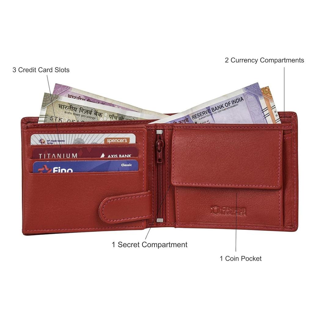 Oliver Red Leather Wallet & Pen Combo Gift Set for Men