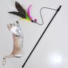 Funny Kitten Cat Teaser Interactive Toy Rod with Bell and Feather Toys for Cats Teaser Interactive Toy Rod Pet Cats Toys Stick