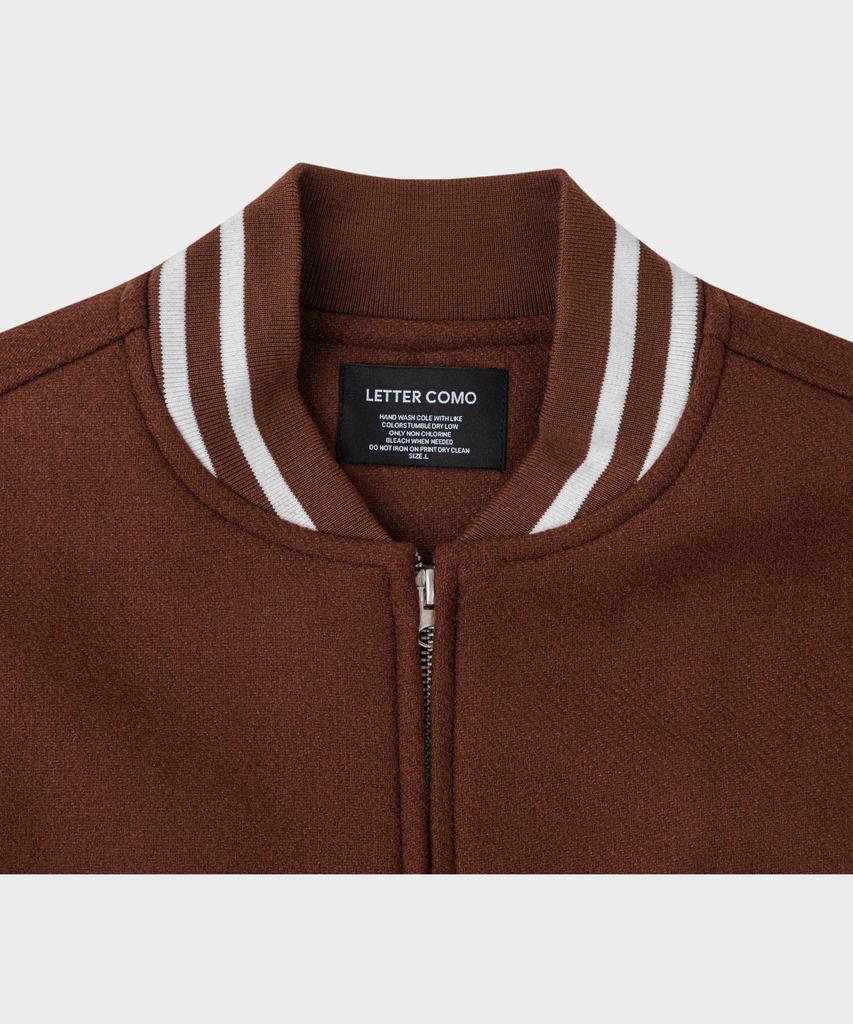Lettercomo New Word Stadium Wool Varsity Jacket Brown