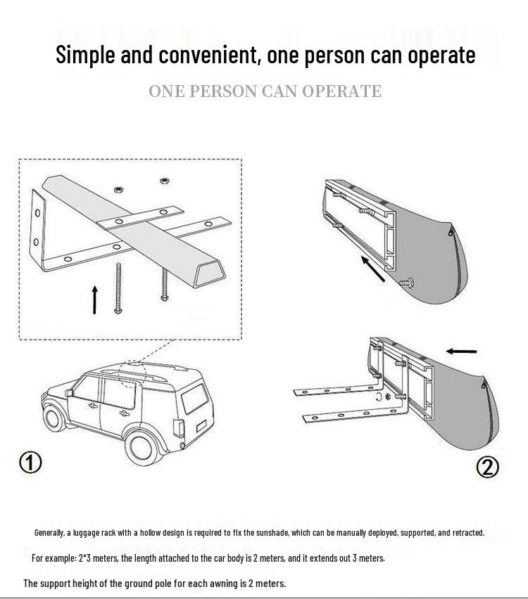 Aluminum Off-Road Car Sun Awning: Outdoor Camping Side Tent