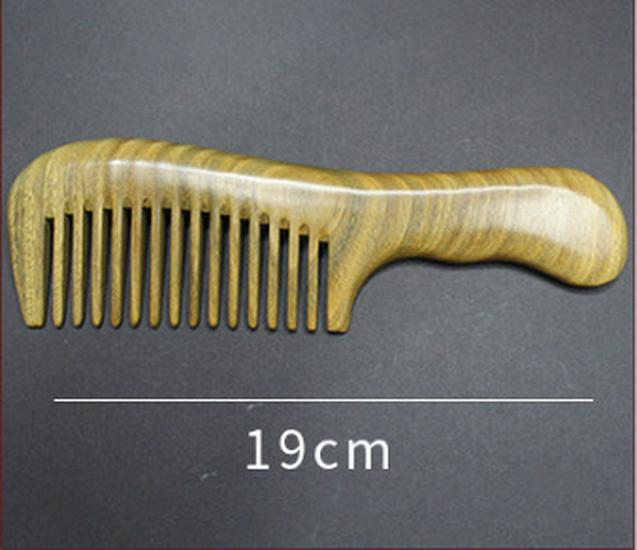 Large Carved Green Sandalwood Wooden Comb - Portable Wooden Gift Comb for Home