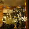 Christmas LED Light Snowflake Santa Hanging Battery Operated Window Ornaments for Home Xmas Navidad New Year Decor
