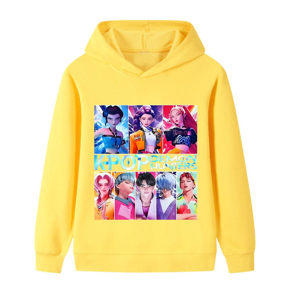 B1230 Kinder Jungen Mädchen Sajaboys Kpop Rumi Zoey Mira Print Langarm Kapuzenpullover