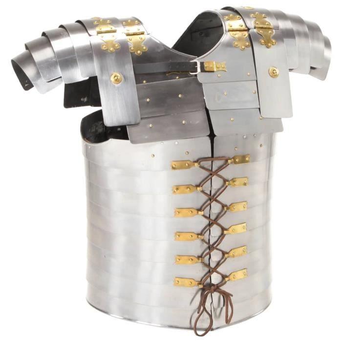 VidaXL Armure corporelle de soldat romain GN Argenté Acier