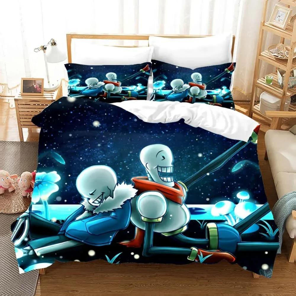 3D Design Cartoons Undertale Sans Bed Linen Kit Bedspread Cover Sets Comforter Bed Linen Single Size Queen Dimension King Dimension Single Size Size
