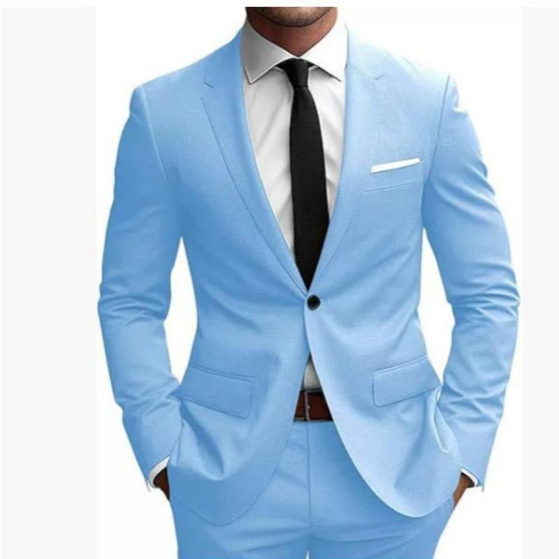 Giacca da smoking nera da uomo slim fit a un bottone per la primavera