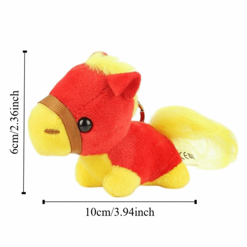 Mascot Dolls Plush Horse Keychain Mini Plush Horse Doll Pendant Zodiac Pony Figurine  Festive Decor