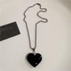 Gothic Punk Black Peach Heart Star Pendant Chain Necklace For Women Men Y2K Hip Hop Charm Trendy Jewelry Anniversary Accessories
