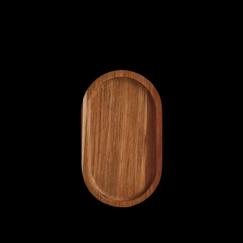 Shanchongshan Japanischer Stil Gespleißtes Akazienholz Ovales Tablett