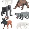 12-częściowy zestaw figurek zwierząt dzikich w miniaturze, model, dekoracja stołu, realistyczny