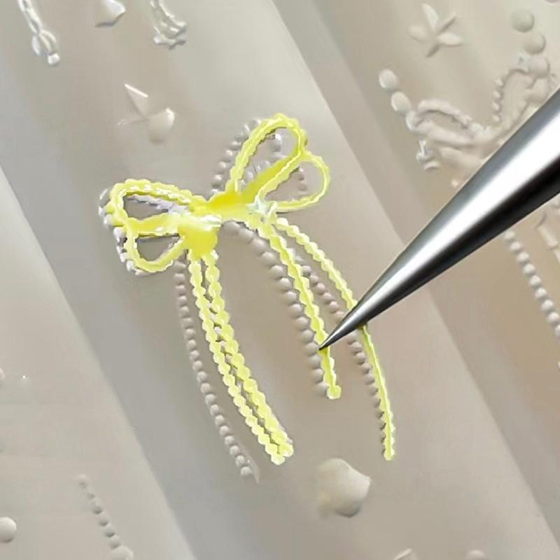 Bowknot Bead Chain Ribbon 3D Silicone Mold Nail Art Decorations Diy Design Silicone Nail Art Mold Template For Nail Charms
