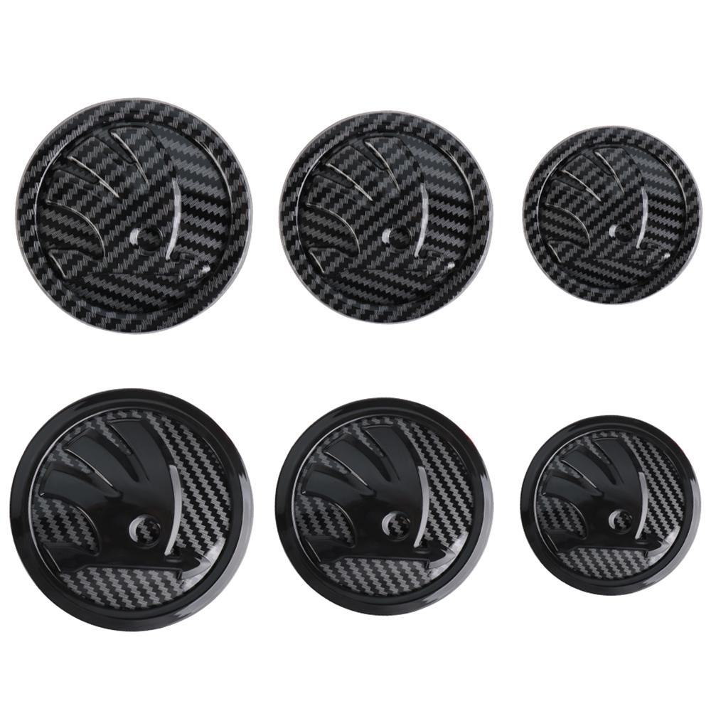 1Pcs Car ABS Logo Auto Front Hood Emblem Rear Trunk Cover For Skoda S Octavia Rapid Fabia A7 Superb KAMIQ Roomster VRS