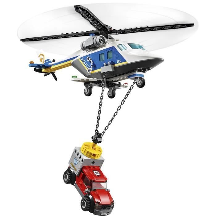 LEGO® City 60243 L'Arrestation en Hélicoptère, Jouet, Moto et Camion, Minifigurine Policier