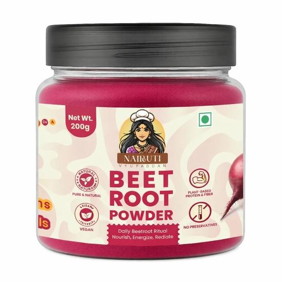 

Nairuti Vyutpadan Beetroot Powder 200g | 100% Pure Dried Beetroot | Natural Superfood for Smoothies, Juices, Cooking & Baking 200GM