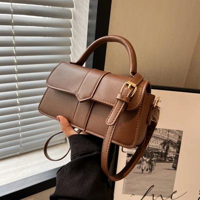 Pu Fashion Beliebte Damentasche Neuer Trend Tragen Kleine Quadratische Tasche mit Instagram Nischen-Umhängetasche Echtes Leder Tasche